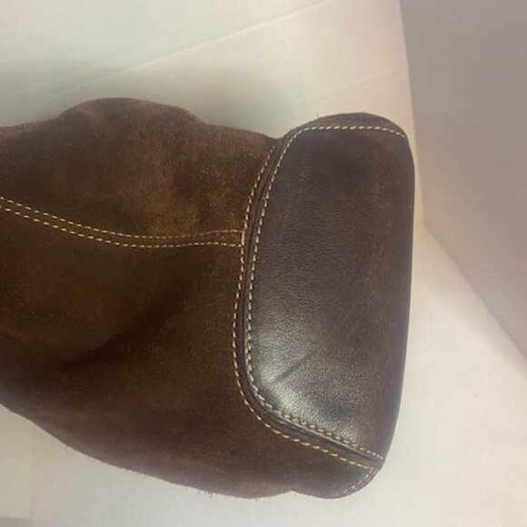 Cole Haan Suede Leather Shoulder Bag/Tote Brown - Picture 14 of 16